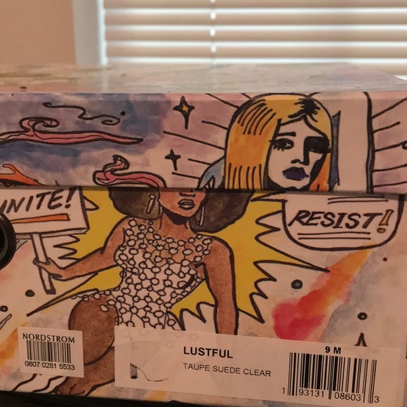 Lustful taupe suede clear heel boots - Picture 5 of 6